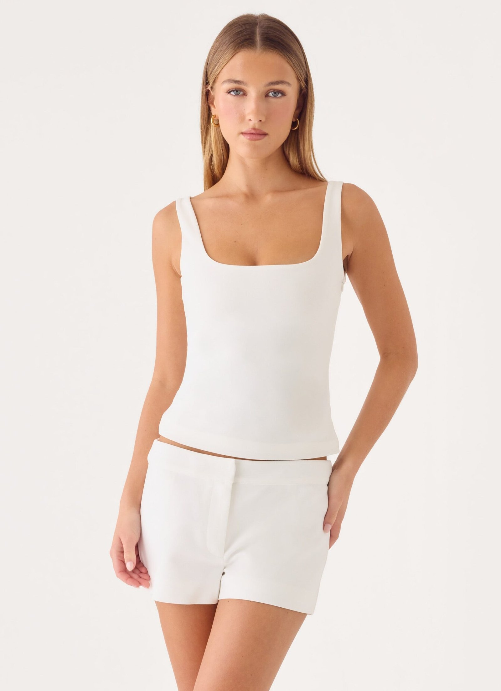 YenaCrepeTopWhite3_c4a54a2d-3b69-4678-a521-cbc176908952.jpg Yena Crepe Top - White - Image 1