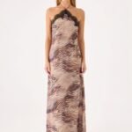 Zamarita Halter Maxi Dress - Golden Tiger