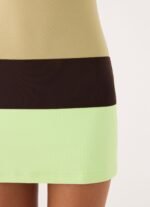 Zaylia Colour Block Mini Dress - Olive - Image 8