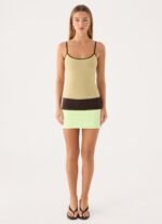 Zaylia Colour Block Mini Dress - Olive - Image 9