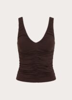 Zeraphine Gathered Top - Chocolate - Image 10