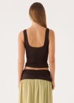 Zeraphine Gathered Top - Chocolate - Image 4