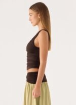 Zeraphine Gathered Top - Chocolate - Image 5